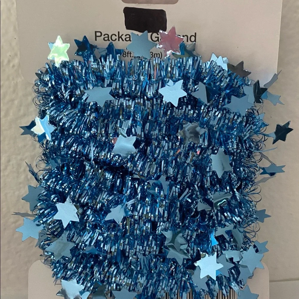 Merry Brite Blue Packaged Garland New